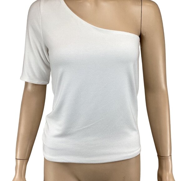 J.Crew Top Size Small NWT FormKnit One-Shoulder White Stretch - Picture 7 of 7